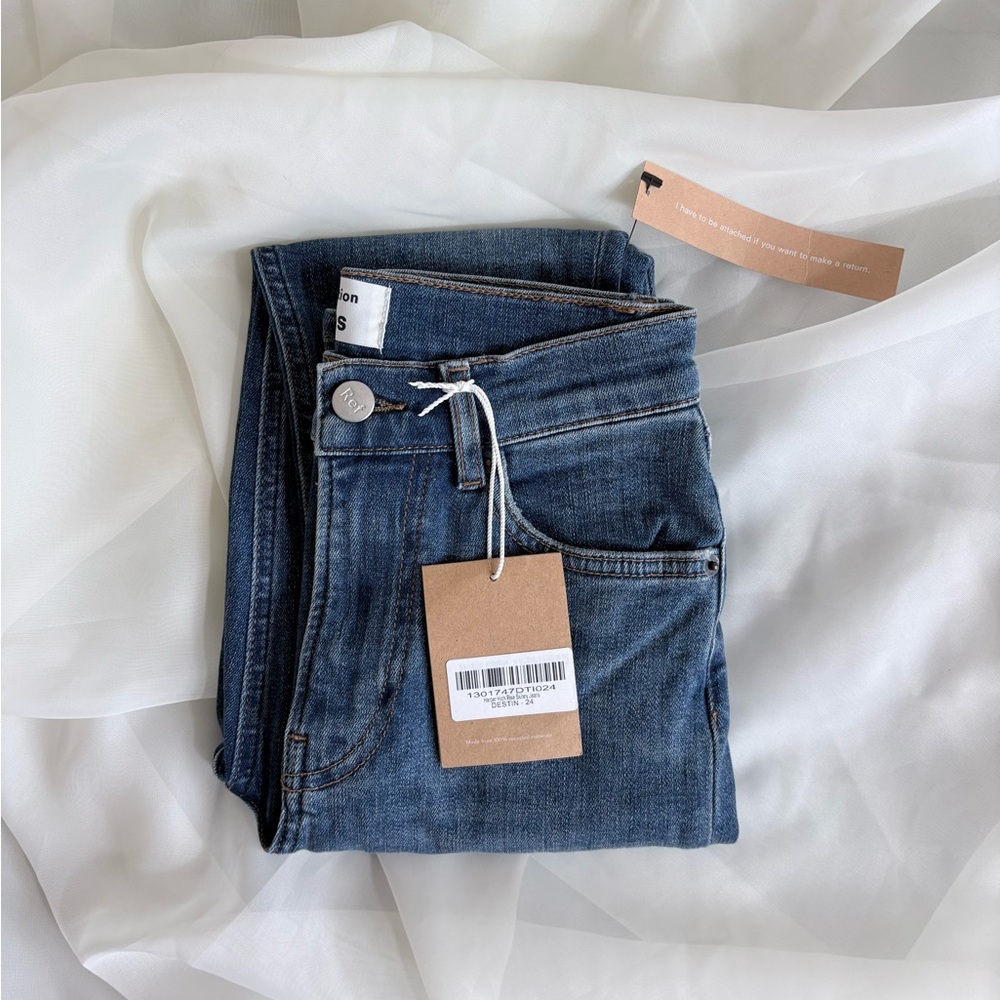 New!! Reformation Harper High Rise Classic Blue Skinny Jeans in Destin - Picture 7 of 8